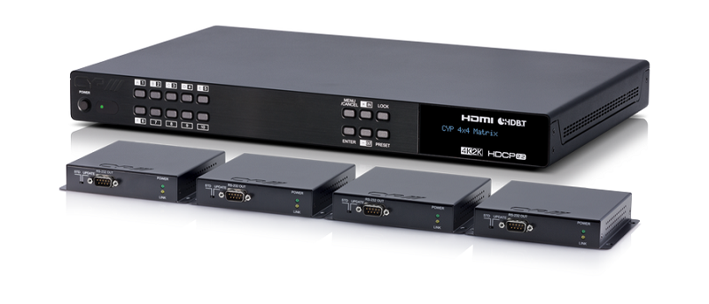 Kreuzschienen Set/ 4xRX (HDBTLITE2) 4x6 HDMI2.0 UHD 60m PUV-44XPL-4K22-KIT